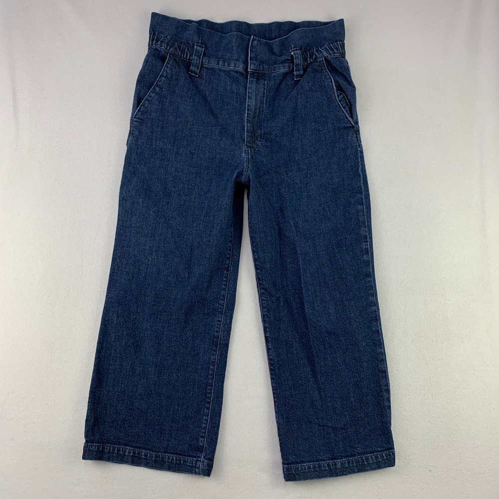 Express Cropped Wide Leg Jeans Women 14 Blue Super High Rise Denim Pants